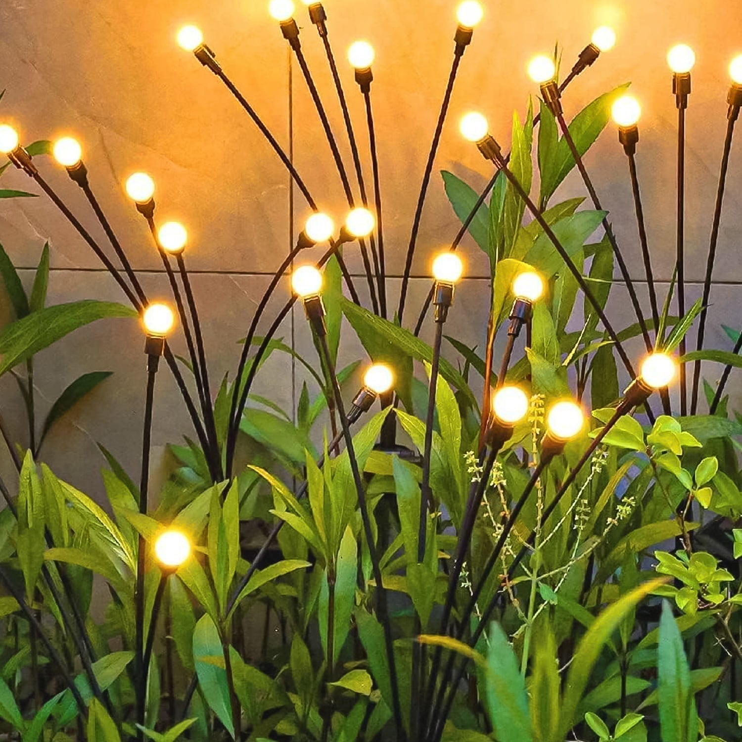 Solar-Powered Firefly Garden Decorative LED Light Set (2 Pc)