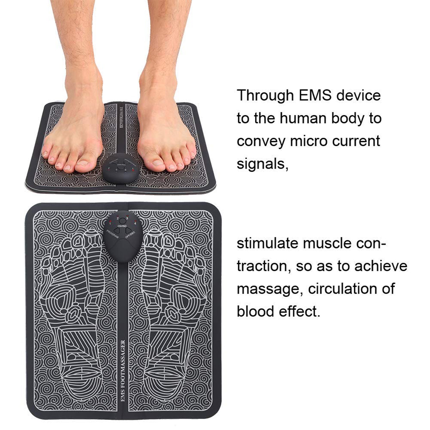 EMS Foot Massager, Foot Booster for Feet and Legs Muscle Stimulator, Folding Portable Electric Massage Machine (Mix Design)