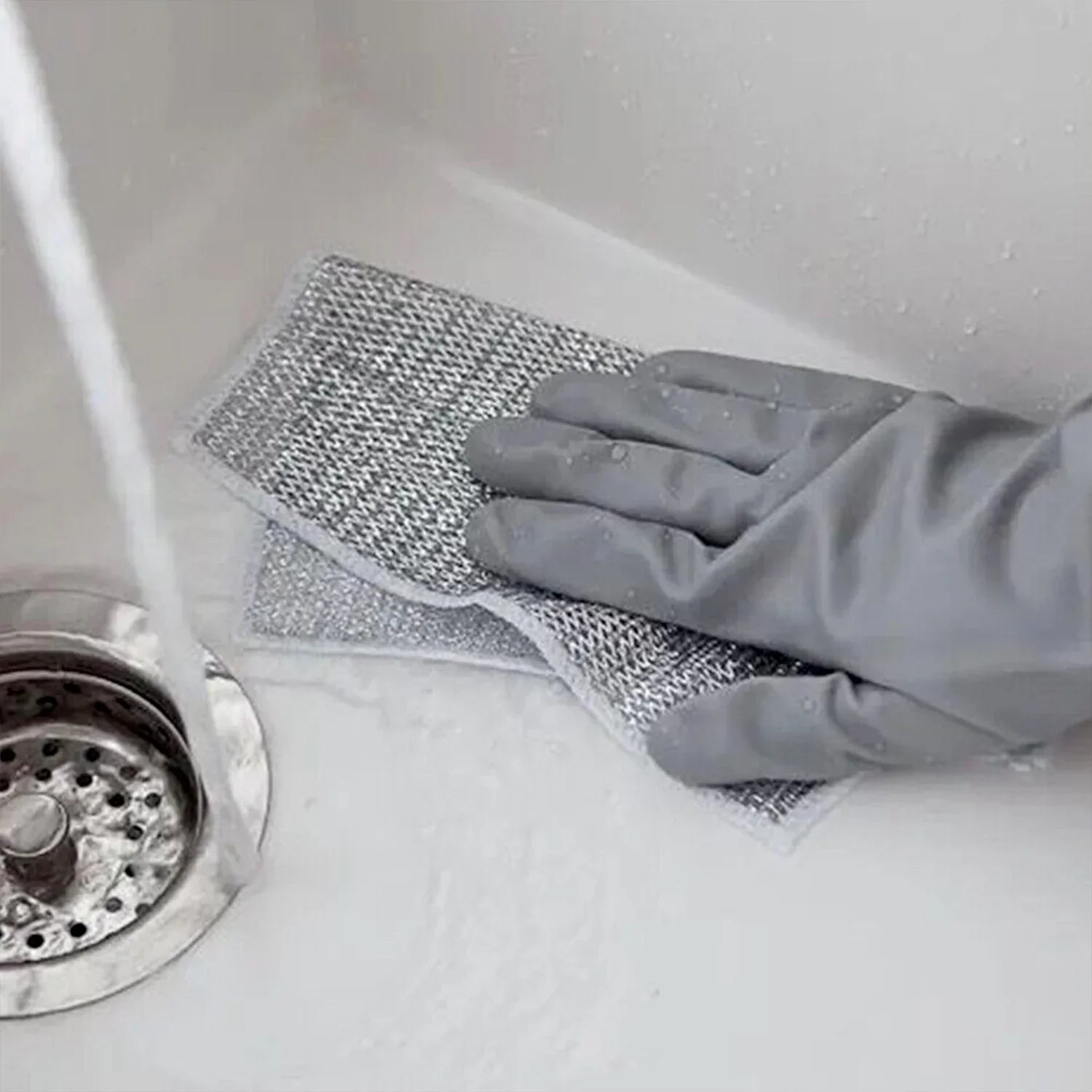 One-Sided Multipurpose Microfiber Cloths, Scrubber (10 Pc / 19x19 Cm)