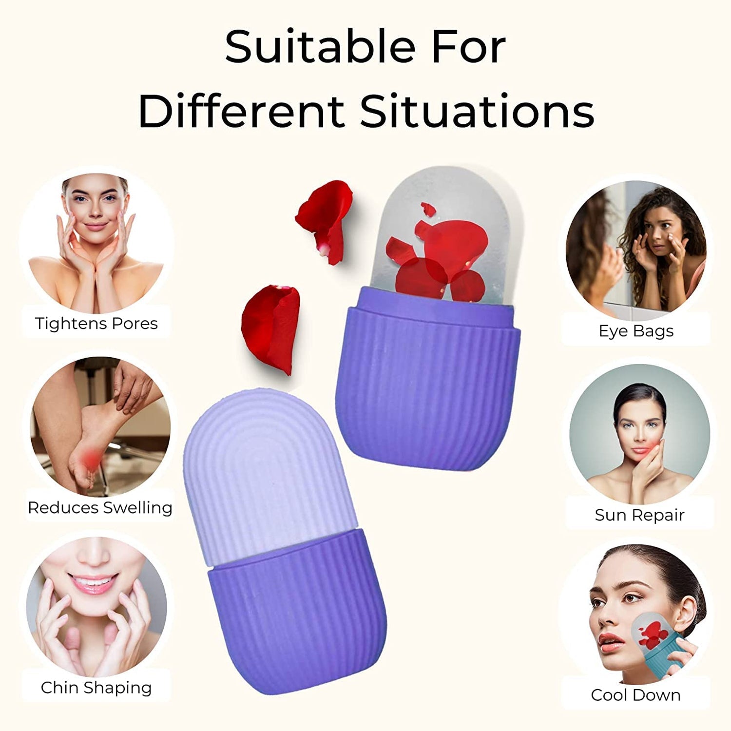 Beauty Ice Roller for Face & Eye Massager (Reusable, Loose)