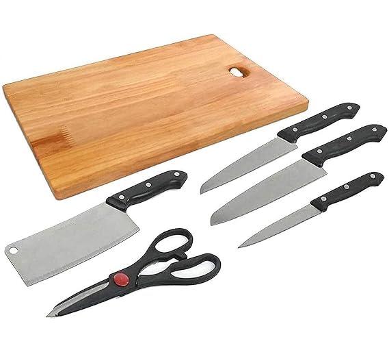 Wooden Cutting Board And Knife Set
