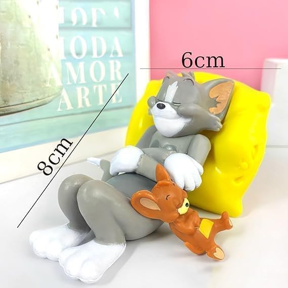Tom & Jerry Cute Sleeping Car Interior Accessory I Adorable Toy for Car Dashboard & Tabletop | Decorative Plastic Showpiece for Home & Office
