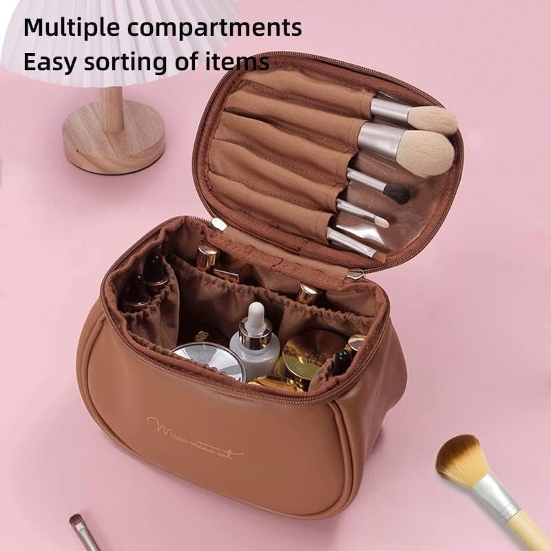 Big leather cosmetic bag