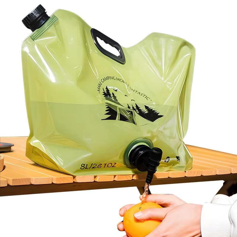 8L Folding Camping Water Bag Portable Thickened Water Storage Bag Large Capacity for Travel Fishing Outdoor Activities