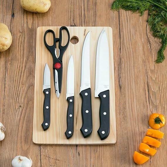 Wooden Cutting Board And Knife Set