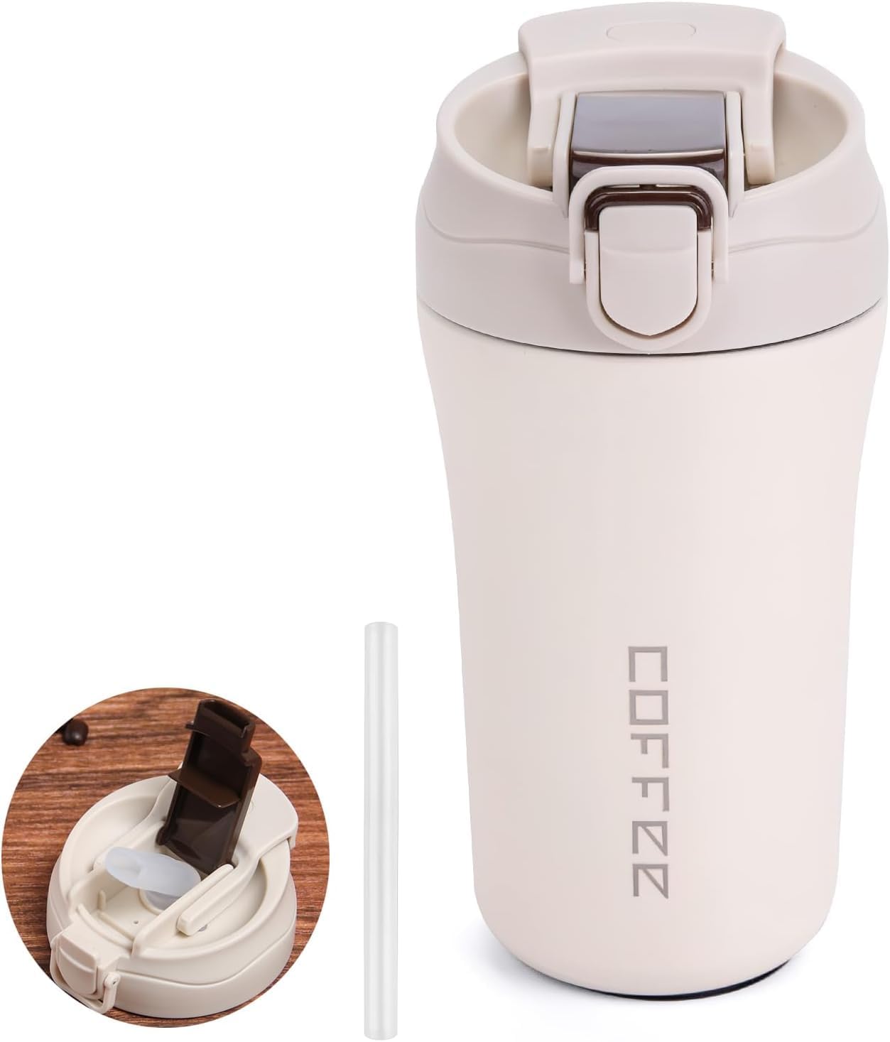 STYLISH COFFEE CUP BEIGE 400ML