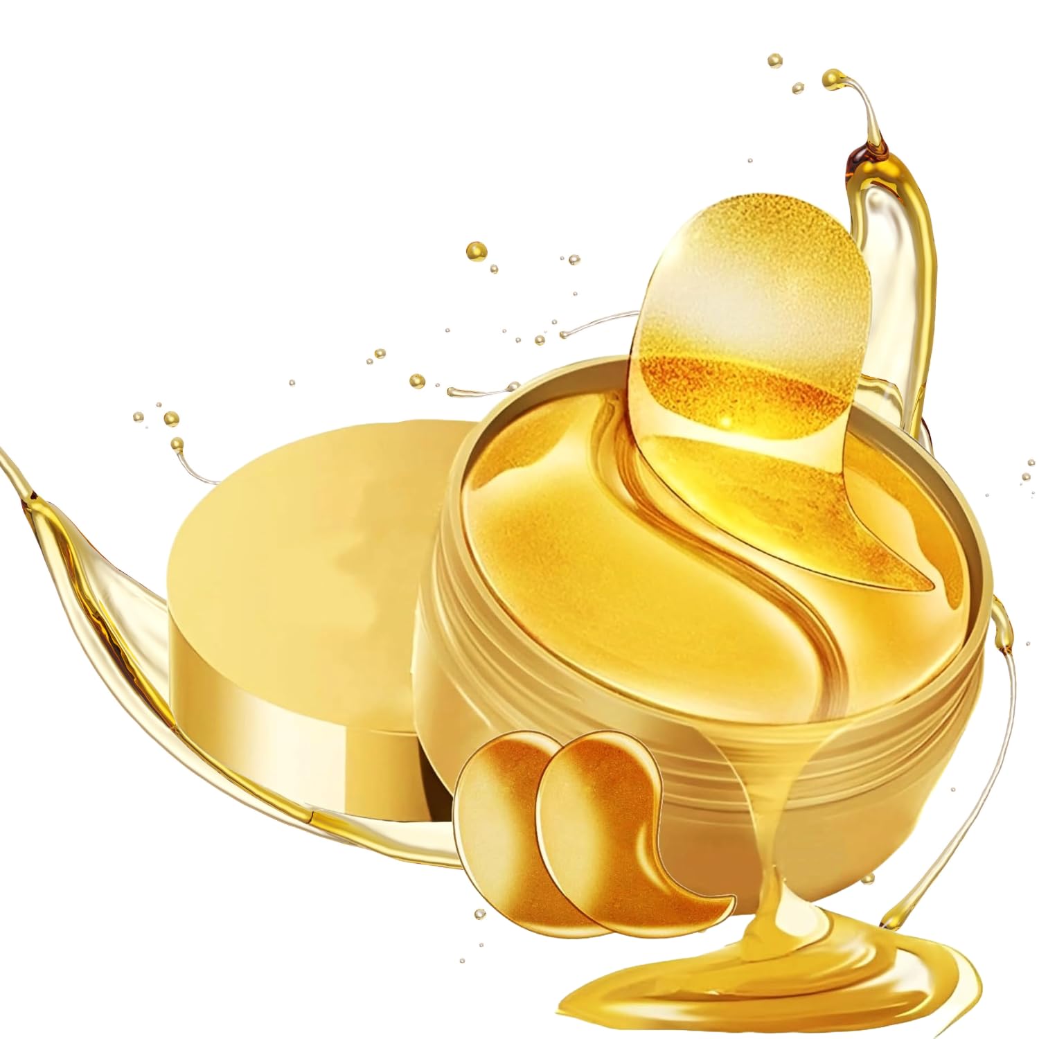 24K Gold Eyes Mask- Puffy Eye & Dark Circles Treatments,Reduce Under Eye Bags and Smooth Wrinkles, Skin Care Pads