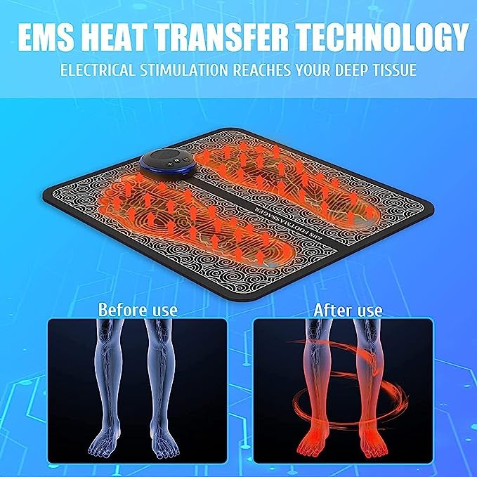 EMS Foot Massager, Foot Booster for Feet and Legs Muscle Stimulator, Folding Portable Electric Massage Machine (Mix Design)