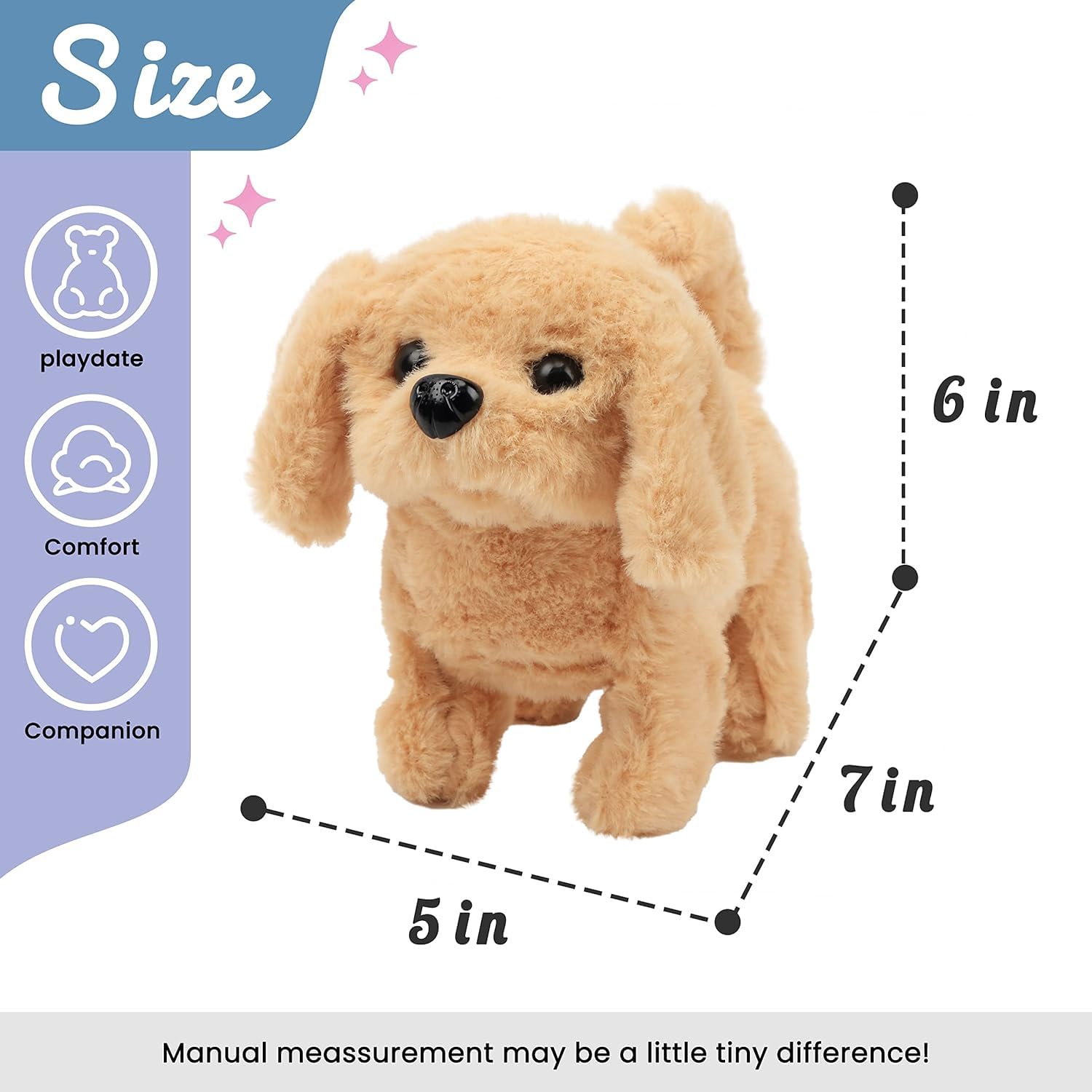 Hopping Walking Dog Toy with Sounds, Walking Dog Wiggling Tails, Twitching Mouth and Nose, Educational Interactive Cute Dog Toy for Baby Kids