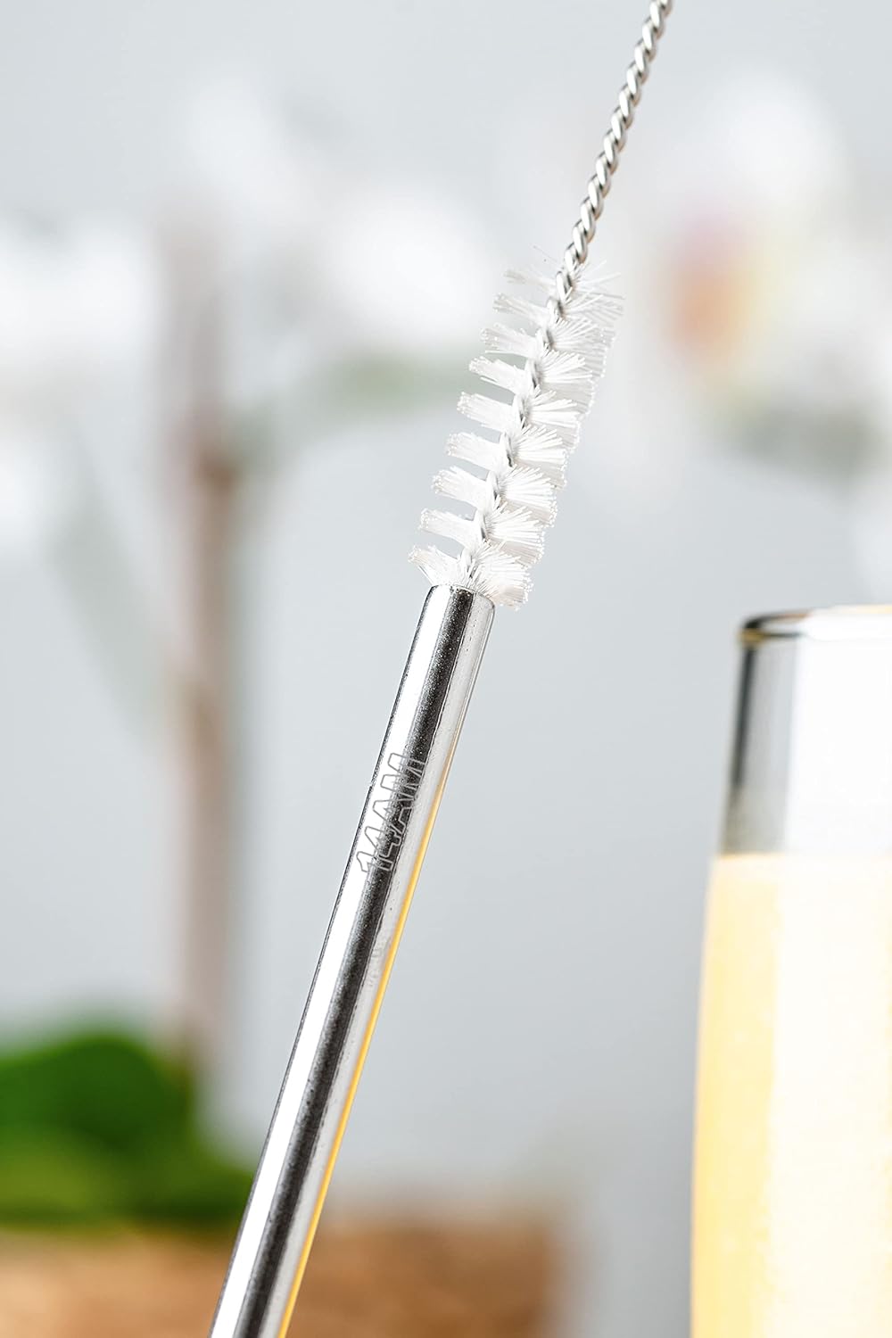Reusable Stainless Steel Drinking Straws Bent (4 Bent Straws, 1 Brush) (Pack of 2)