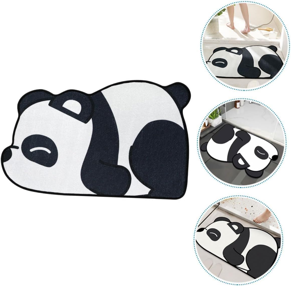 Cute Panda Cartoon Bath Mat – Super Absorbent & Anti-Slip Floor Mat for Bathroom, Kitchen & Home | Quick Dry, Soft Surface, 60 x 40 cm