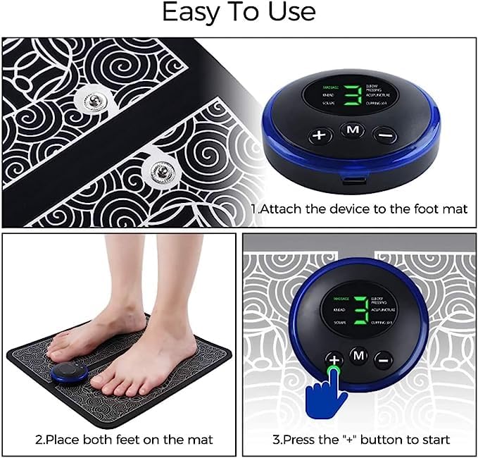 EMS Foot Massager, Foot Booster for Feet and Legs Muscle Stimulator, Folding Portable Electric Massage Machine (Mix Design)