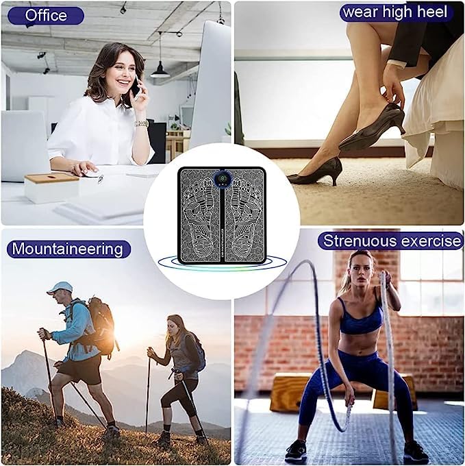 EMS Foot Massager, Foot Booster for Feet and Legs Muscle Stimulator, Folding Portable Electric Massage Machine (Mix Design)