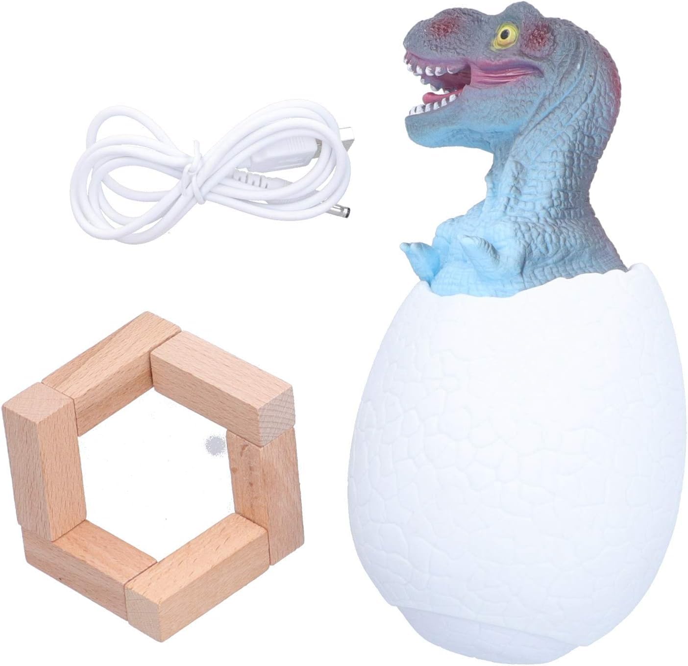 3D Dinosaur Lamp Night Light -USB Rechargeable with Remote Control RGB Lights 3D Dinosaur Lamp,3 Modes and Wooden Base, Dinosaur Egg Toy Best Birthday Christmas Gifts for Kids(Pack of 1)