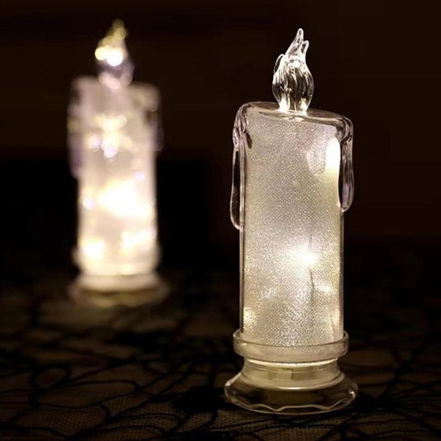 Candles for Home Decoration,Electric Flameless & Smokeless LED Diya Lights (Set of 2)