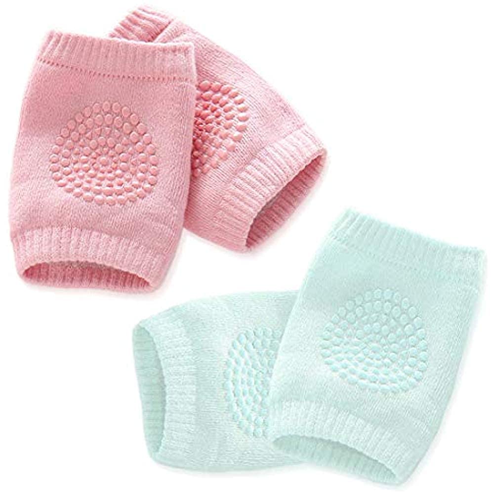 2 Pair Baby Knee & Elbow Pad Cushion, Infant Toddler Crawling Knee & Elbow Pads, Baby Leg Warmer Kneecap Protector for Kids