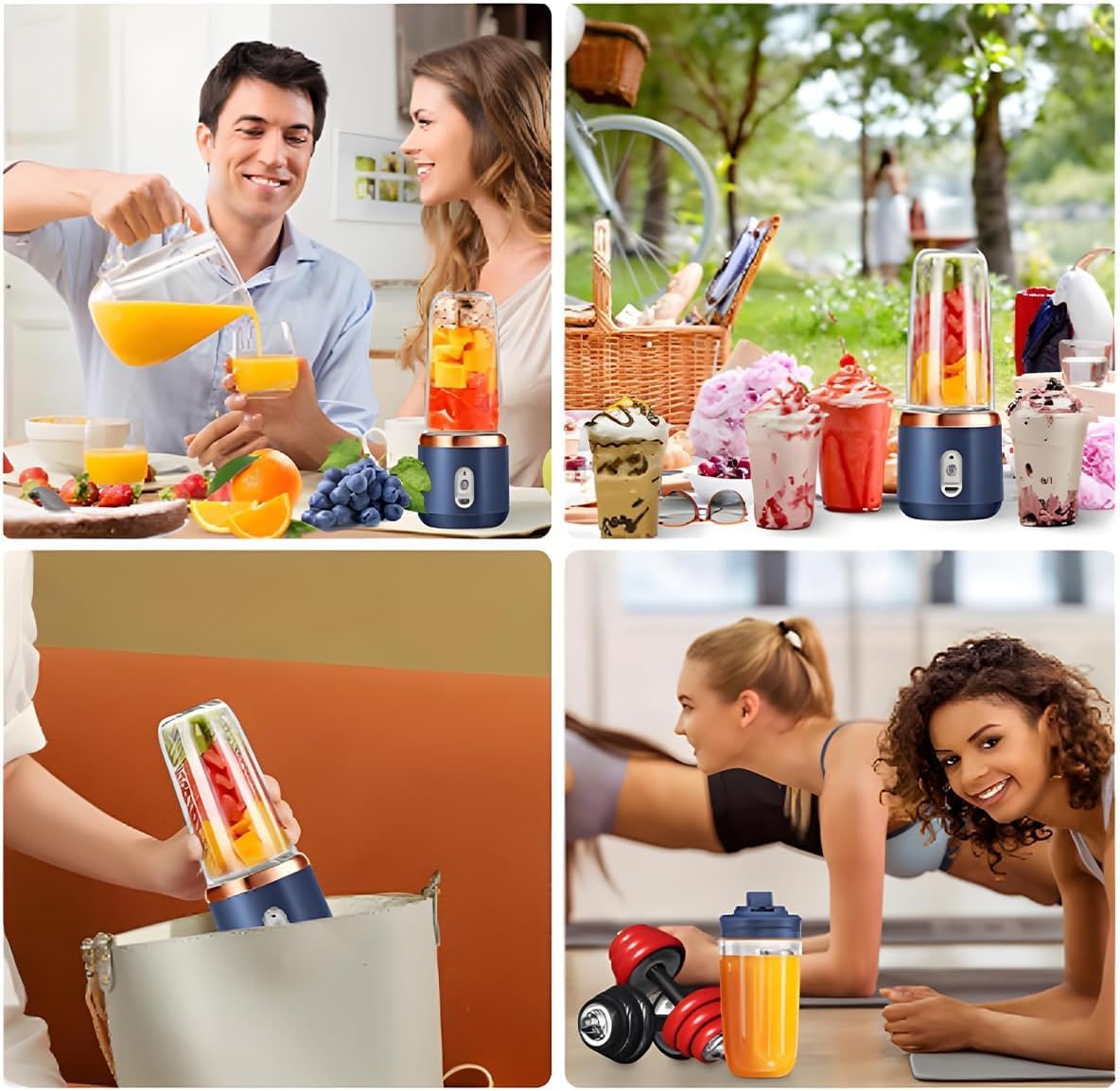 Portable Juicer Blenders For Smoothies And Juices, USB Rechargeable Mini Juicer Bottle Mixer Shake Maker Machine