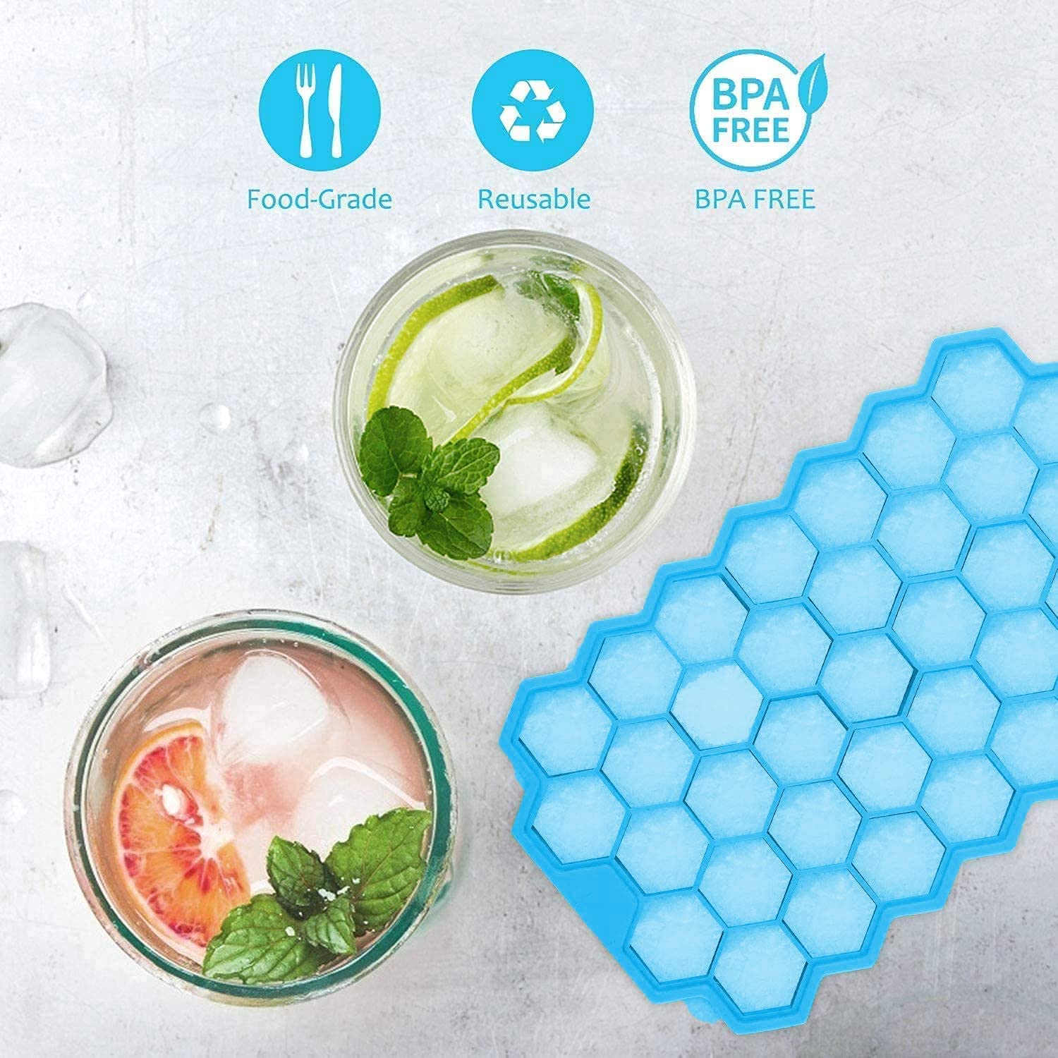 Silicone Honey Comb Ice Tray (Pack of 2)