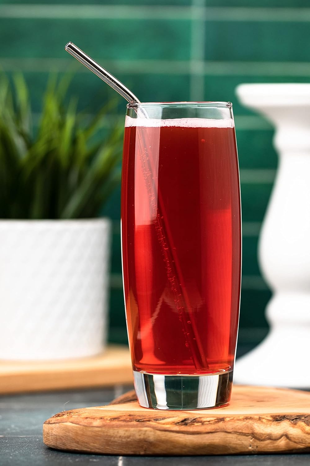 Reusable Stainless Steel Drinking Straws Bent (4 Bent Straws, 1 Brush) (Pack of 2)