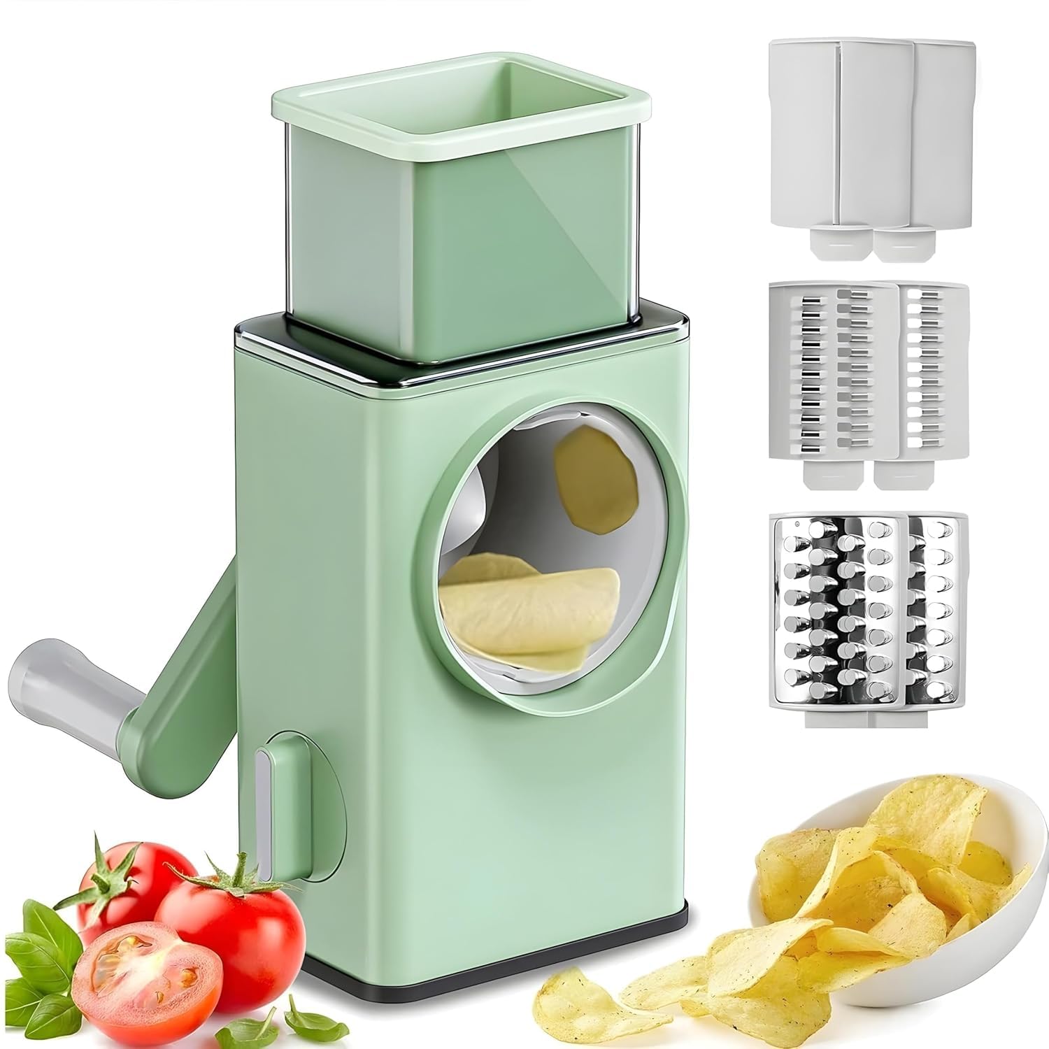 Stainless Steel Vegetable Chopper with 6 Blades - Kitchen Mandoline Slicer