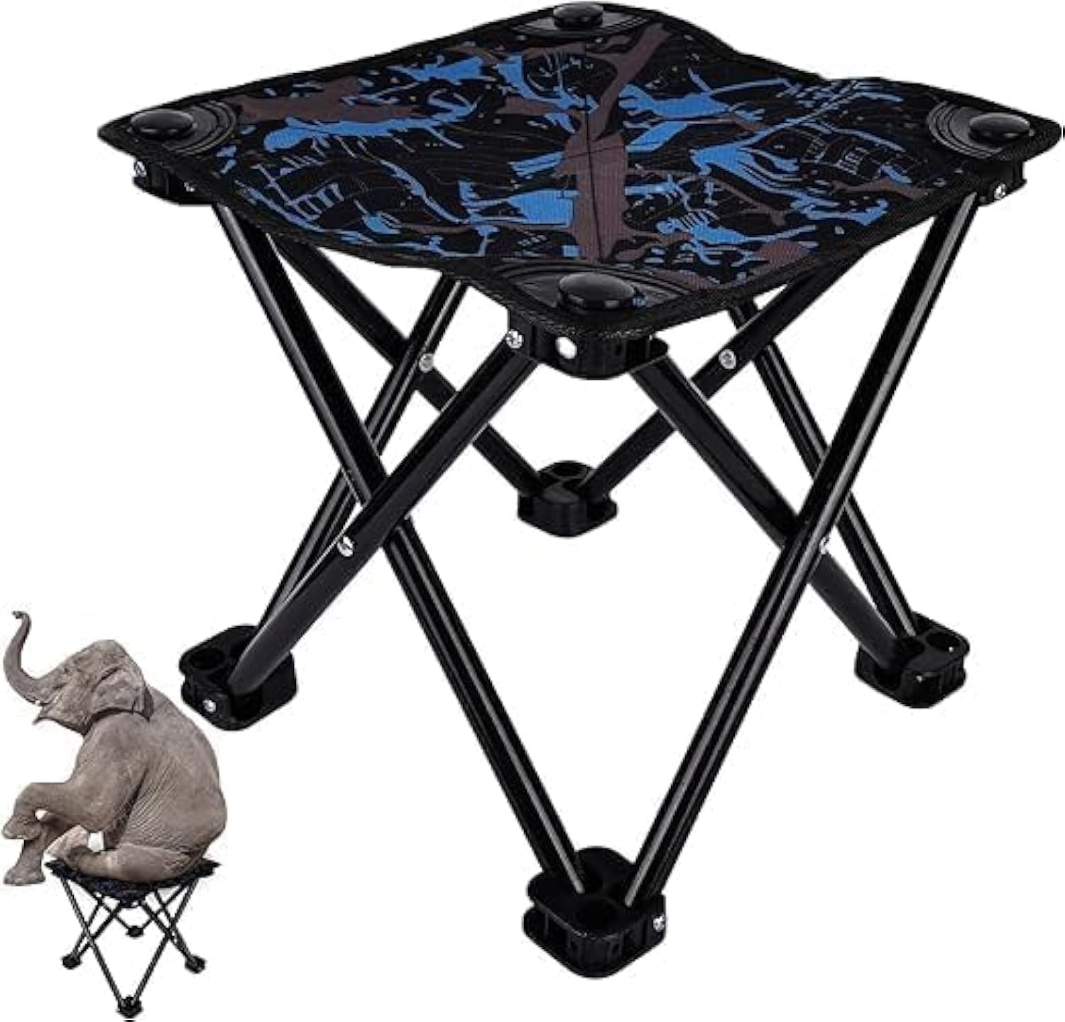 Camping Stool Ultralight Camping Stoiol Max Load 100KG Portable Lightweight, Outdoor Fishing Picnic Beach Seat Folding Oxford Cloth Stool Chairs, Medium (11.5 HX11.5 L X11.5 W), Multicolour
