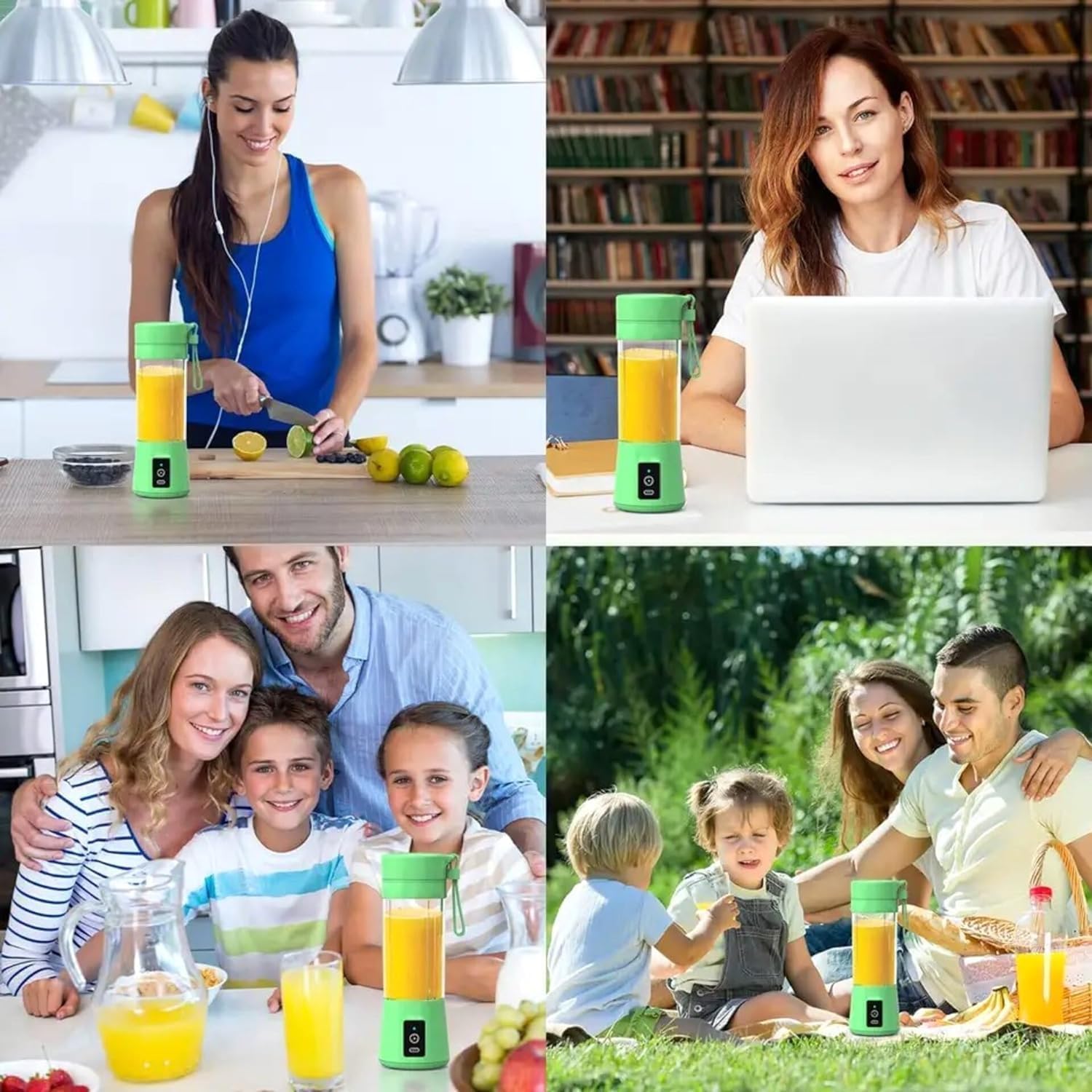 Multi-Purpose Portable USB Electric Juicer 6-Blades, Protein Shaker, Blender Mixer Cup (380 ML)