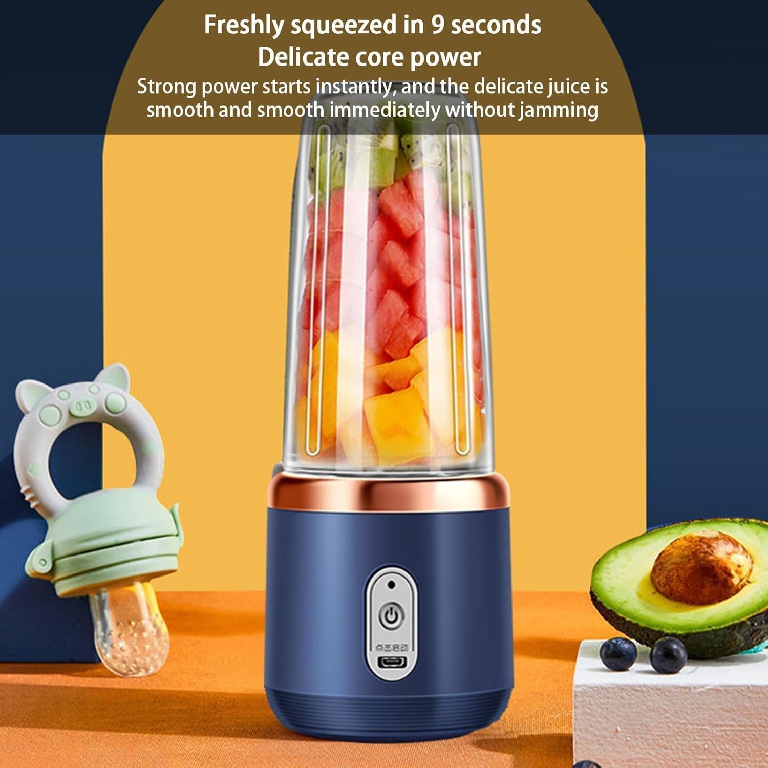 Portable Juicer Blenders For Smoothies And Juices, USB Rechargeable Mini Juicer Bottle Mixer Shake Maker Machine