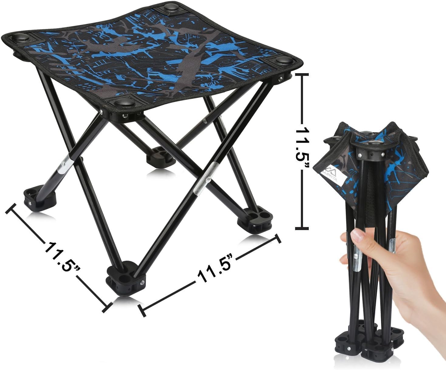 Camping Stool Ultralight Camping Stoiol Max Load 100KG Portable Lightweight, Outdoor Fishing Picnic Beach Seat Folding Oxford Cloth Stool Chairs, Medium (11.5 HX11.5 L X11.5 W), Multicolour