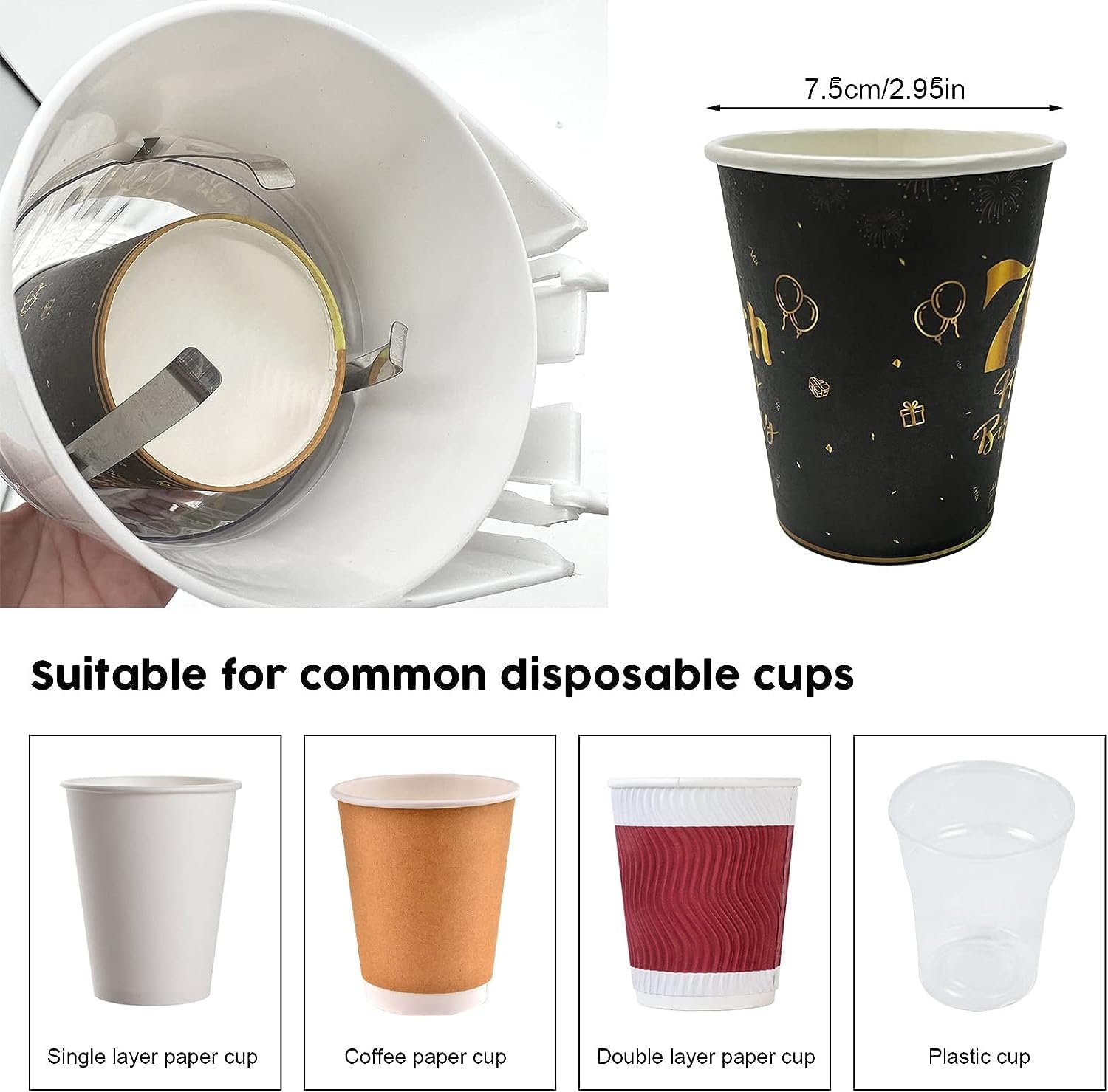 Self Adhesive Paper Cup Glass Dispenser Holder, Wall Mounted Plastic Drinking Water Cup Dispenser, Glass Dispenser Holder, Disposable Cup Holder...