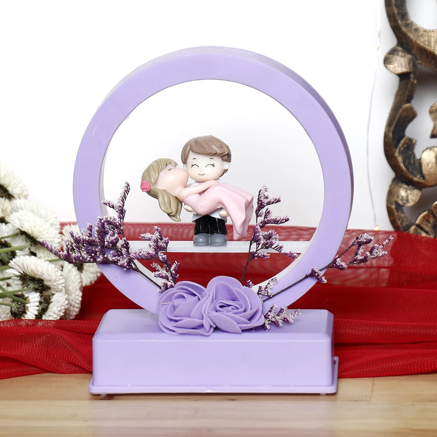 Cachet India Chocozone Musical Couple Showpiece with Lights Valentine Gift for Girlfriend Wife Birthday Gifts for Girls Romantic Couple Gifts
