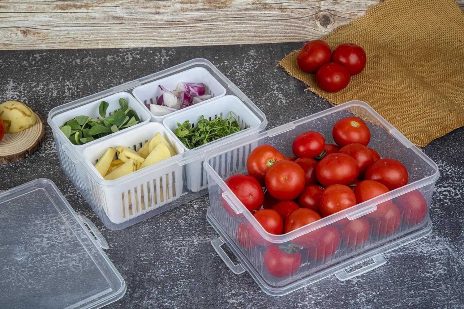 4 GRID FRIDGE STORAGE CONTAINER