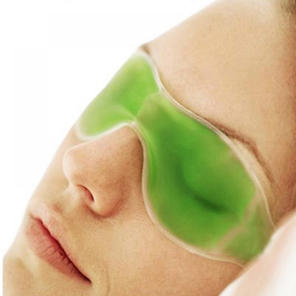 Cold Eye Mask with Stick-on Straps (Green) (Pack of 2)