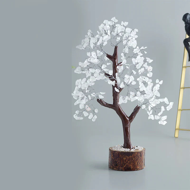 Prospera Handcrafted Agate Stone Tree Showpiece -White Agate