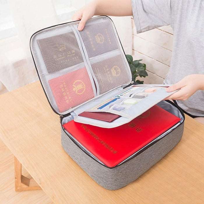 Large Capacity Travel Document Bag (Random Colour), Water-Resistant Travel Storage Bag, Travel File Organizer Bag with Password Lock - Can Hold Bank Cards-Best for Home,Office,Travel