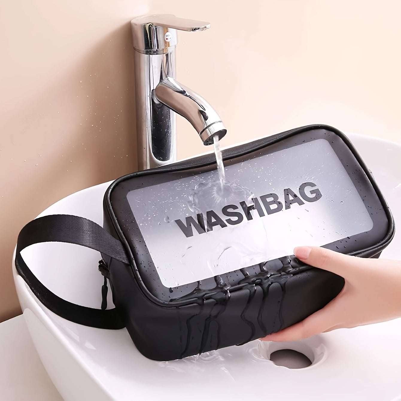3PCs Set PVC Waterproof Toiletry Bag, Large Capacity Toiletry Bag, Portable Handheld Makeup Bag, Travel Storage Bag, Cosmetic/Toiletry Organizer